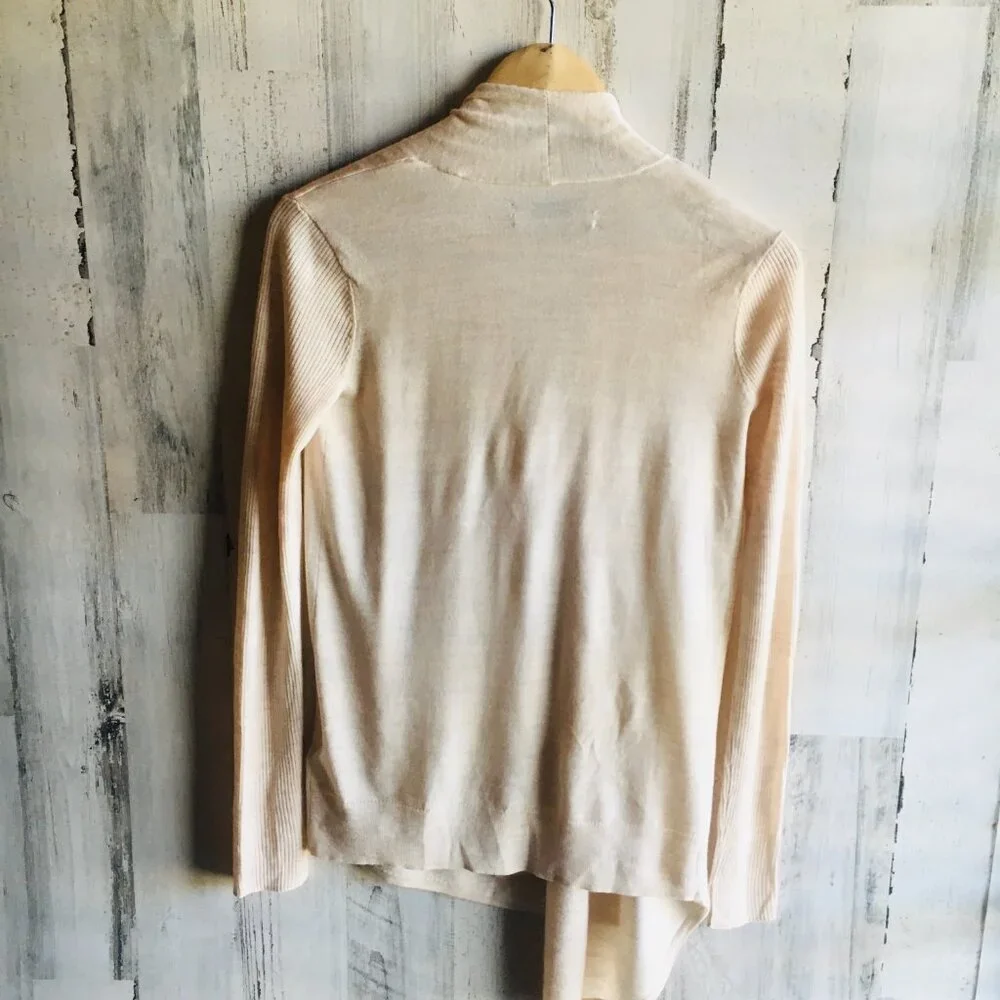 NWOT All Saints Drina Merino Wool Cardigan Asymmetrical Ribbed Sleeves S - Picture 11 of 16